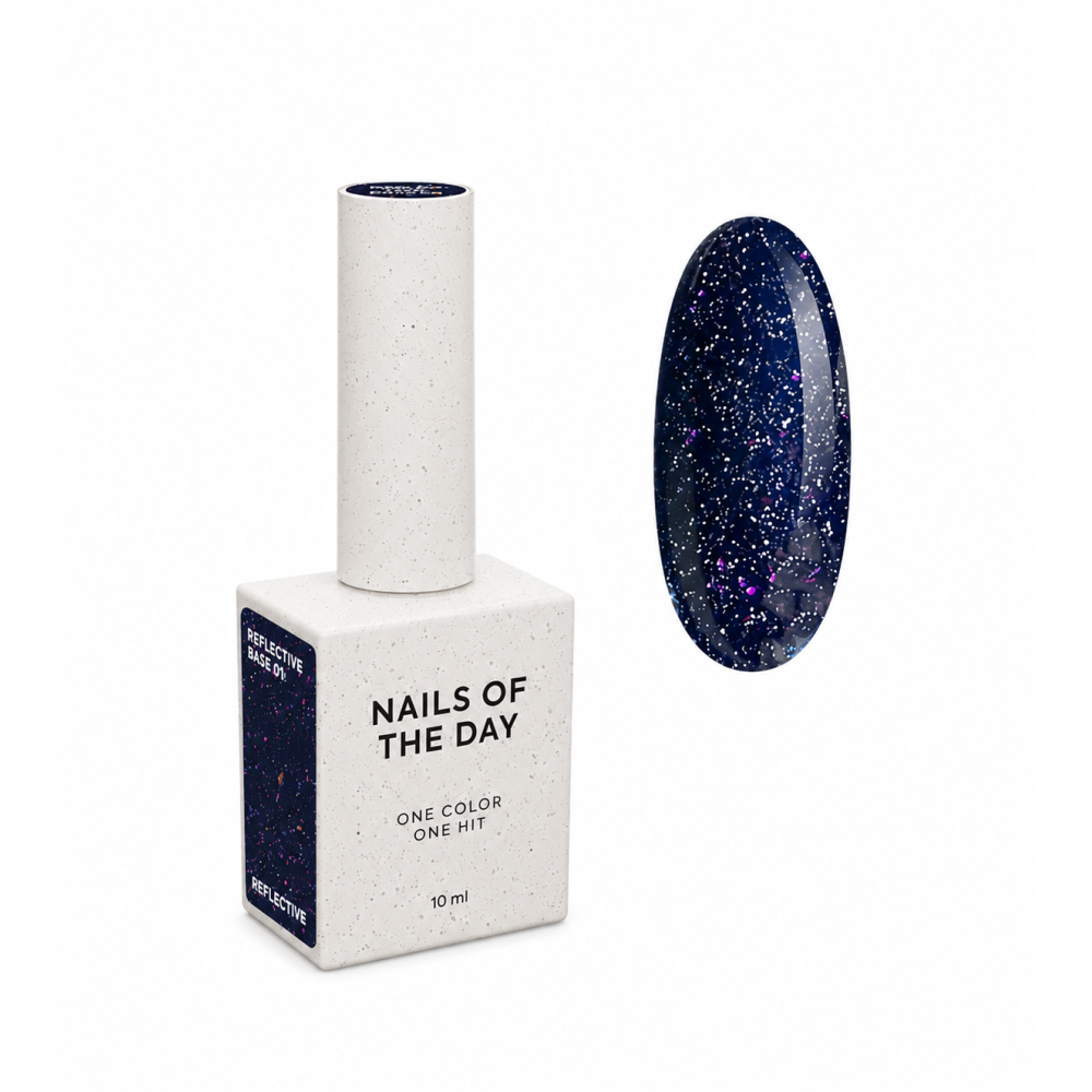 База камуфлирующая Nails Of The Night Reflective Base 03. фиолетовое бордо. светоотражающая. 10 мл