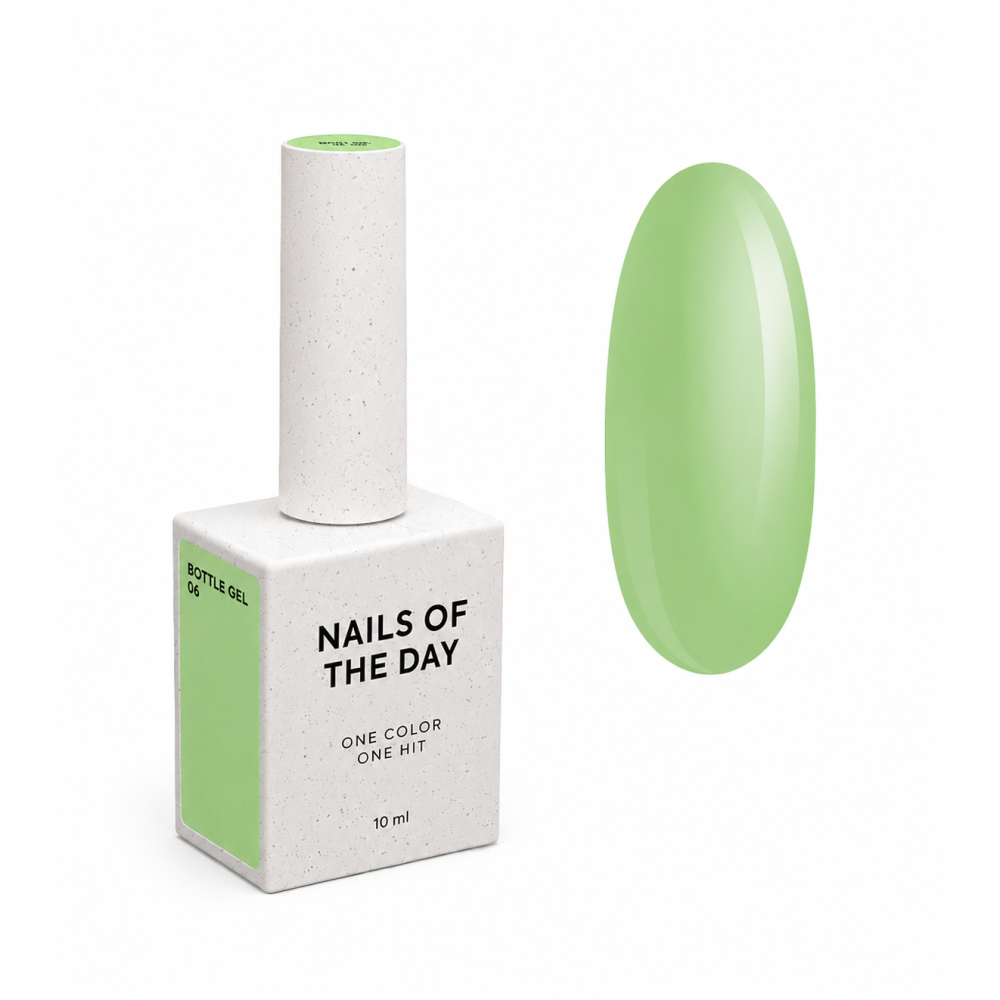 Гель Nails Of The Day Bottle Gel 06 с кисточкой светло-салатовый 10 мл