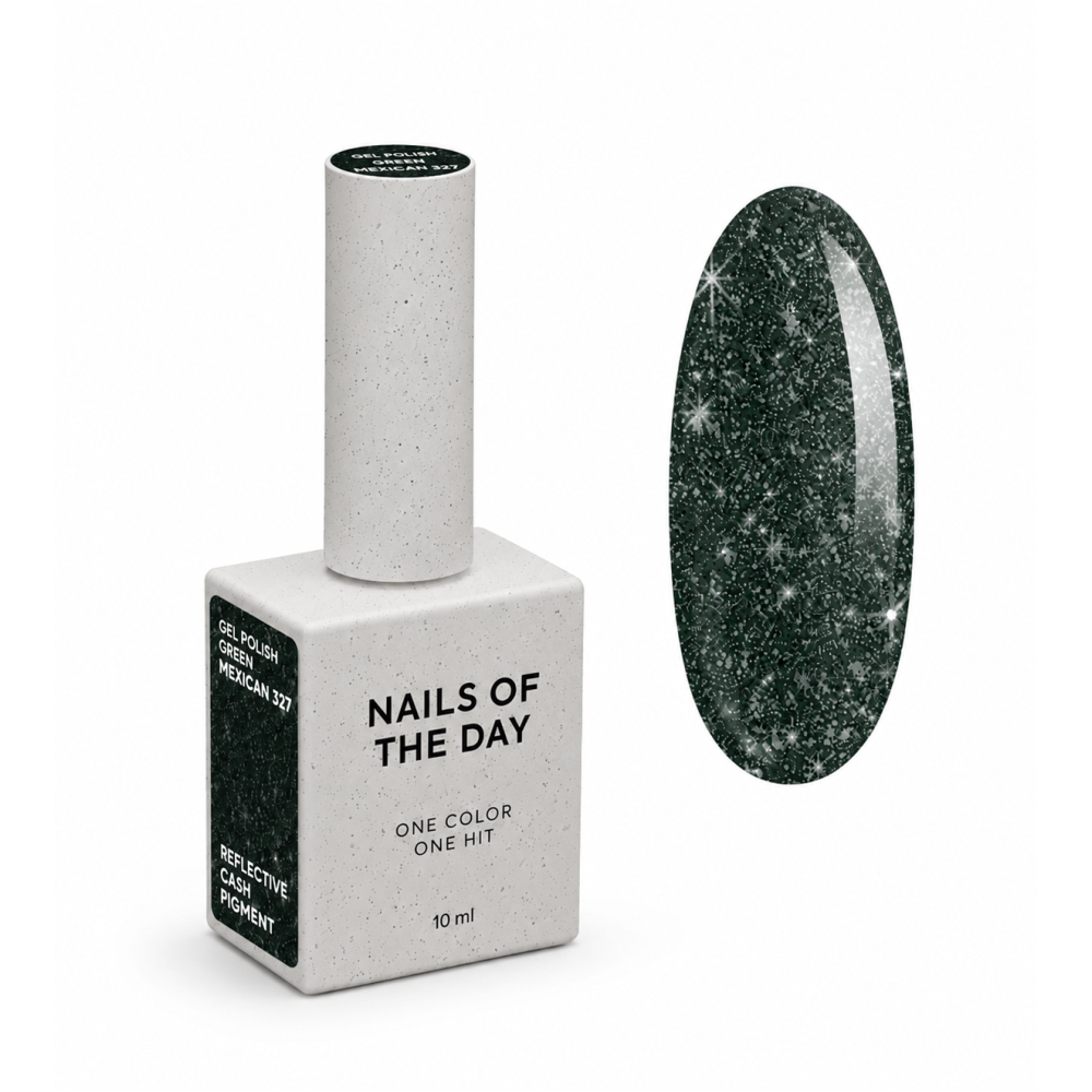 Гель-лак Nails Of The Night Green Mexican темно-зеленый светоотражающий 10 мл