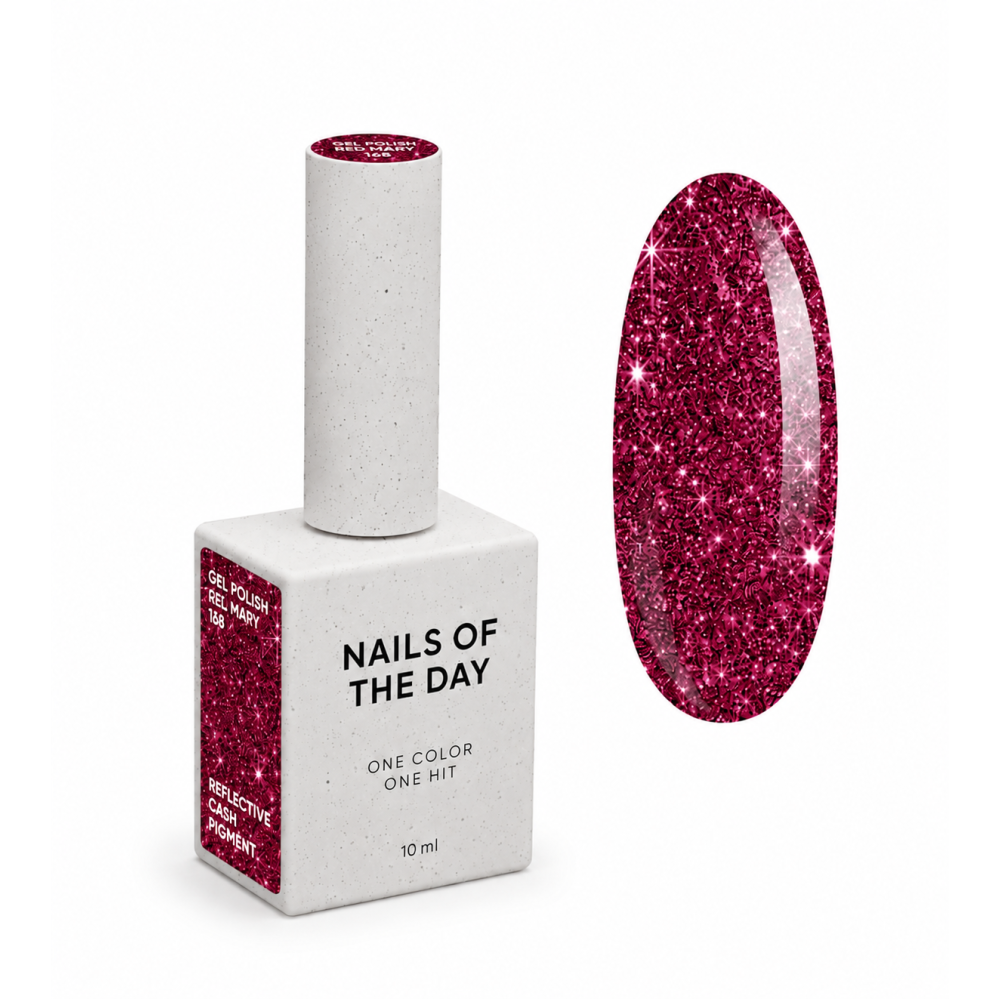 Гель-лак Nails Of The Night Red Mary 168 красный светоотражающий 10 мл