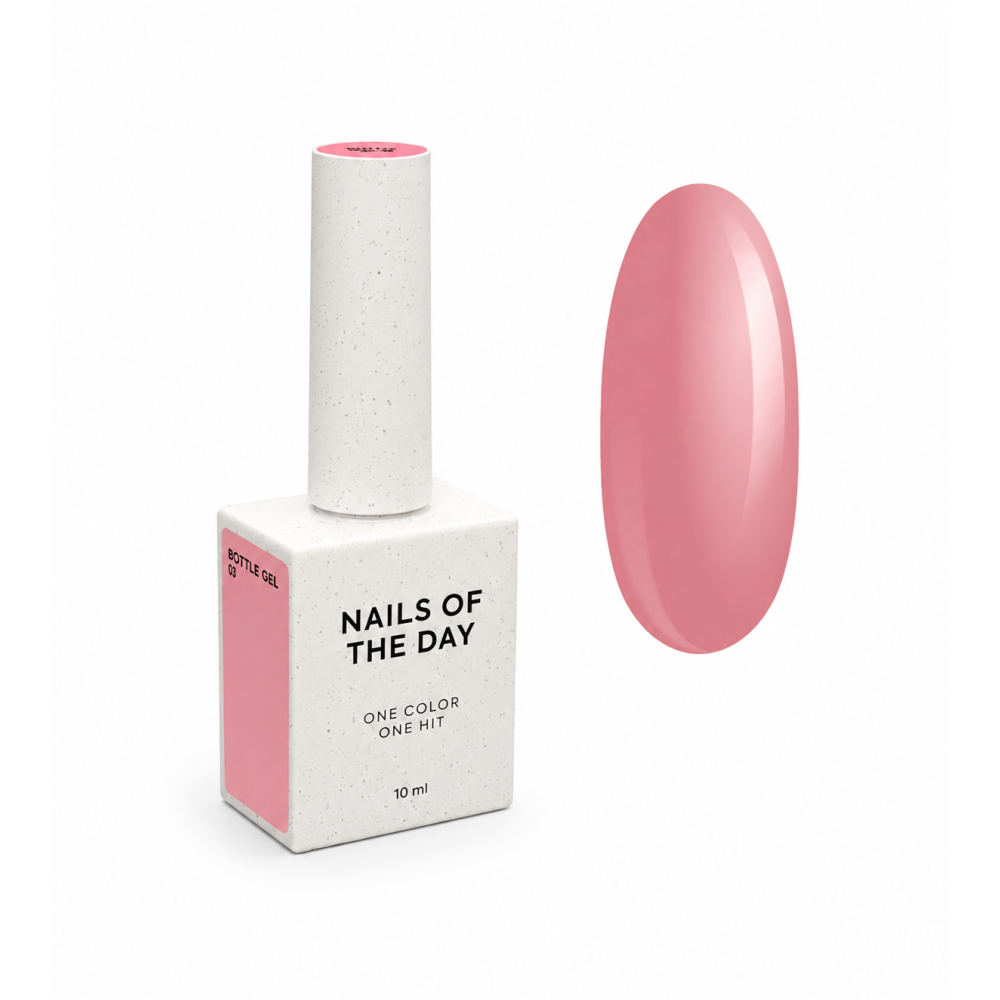 Гель Nails Of The Day Bottle Gel 13 с кисточкой теплый розовый 10 мл