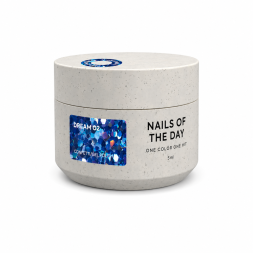 Гель для дизайна Nails Of The Night Dream Gel 02 серебро с голографическими шестигранниками и глиттером 5 мл