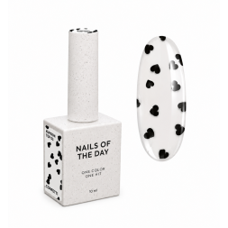Топ для гель-лака без липкого слоя Nails Of The Day Kupidon Top 03 с черными сердечками 10 мл