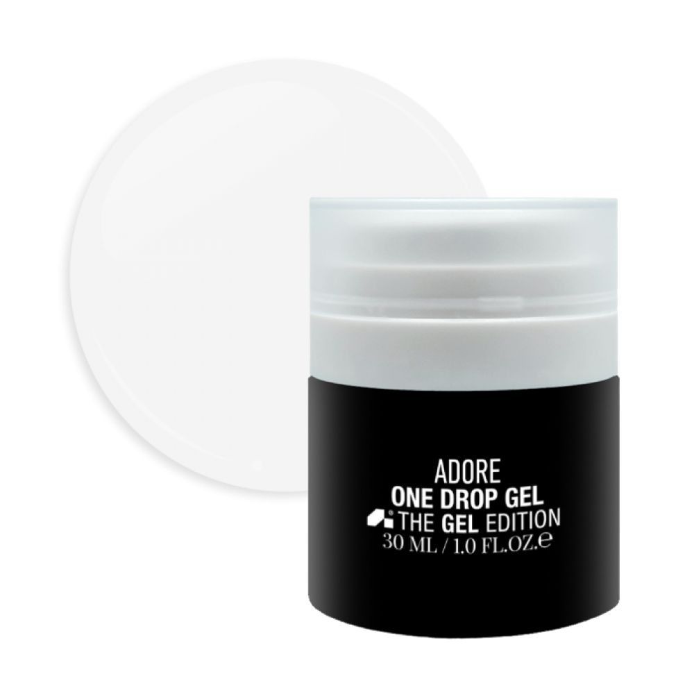 Гель строительный камуфлирующий Adore Professional One Drop Gel 11 Baby Powder бело-молочный с вакуумной помпой 30 г