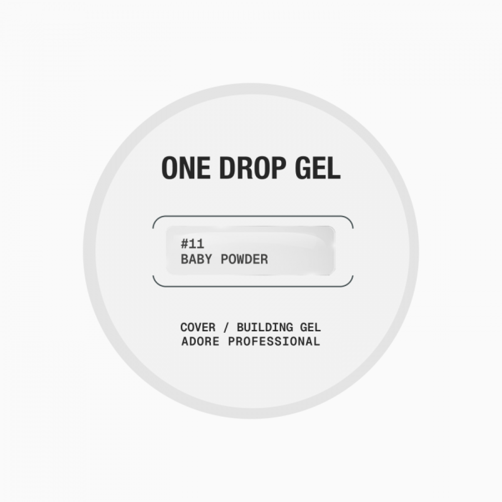 Гель строительный камуфлирующий Adore Professional One Drop Gel 11 Baby Powder бело-молочный с вакуумной помпой 30 г