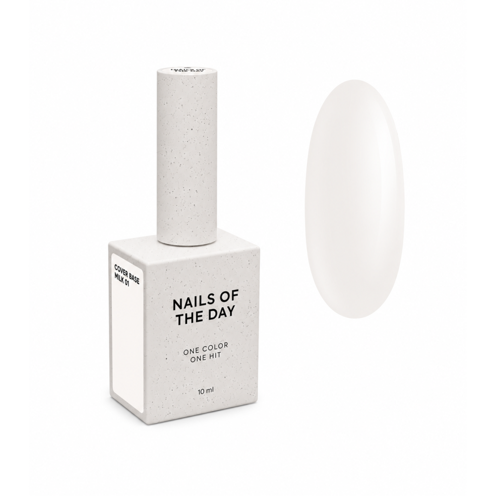 База камуфлирующая Nails Of The Day Cover Base New Formula Milk 01 полупрозрачный холодно-молочный 10 мл