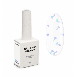 Топ для гель-лака без липкого слоя Nails Of The Day Fun! Top 01 с голографическим арт-декором 10 мл Топ для гель-лака без липкого слоя Nails Of The Day Fun! Top 01 с голографическим арт-декором 10 мл