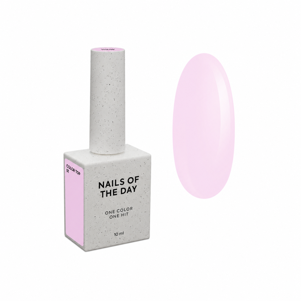 Топ для гель-лаку без липкого шару Nails Of The Day Color Top 01 ніжно-рожевий 10 мл