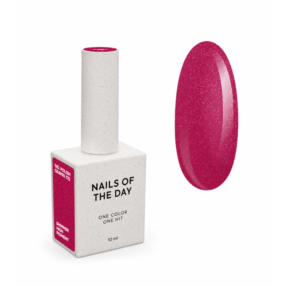 Гель-лак Nails Of The Day Lets Special Charm 175 яркий малиново-розовый с мелким шиммером 10 мл