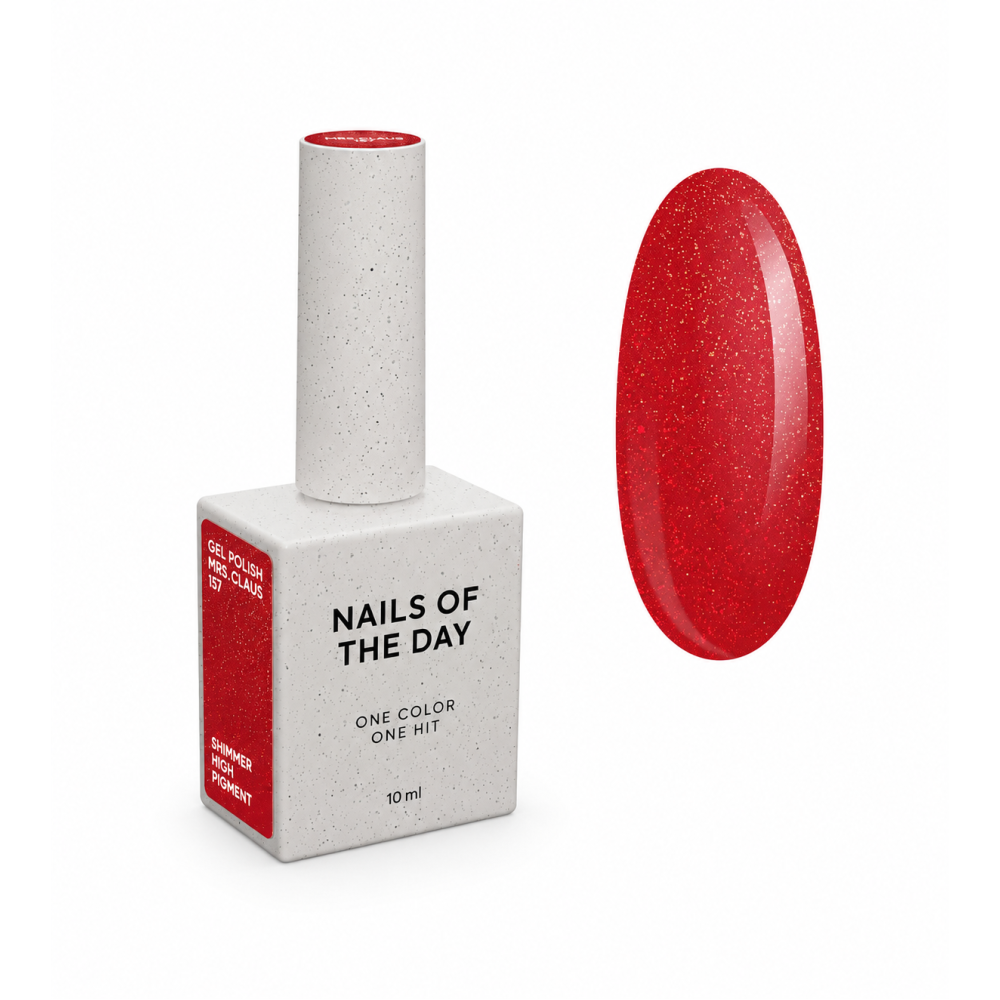 Гель-лак Nails Of The Day Lets Special Mrs. Claus 157 насыщенно-красный с мелким шиммером 10 мл