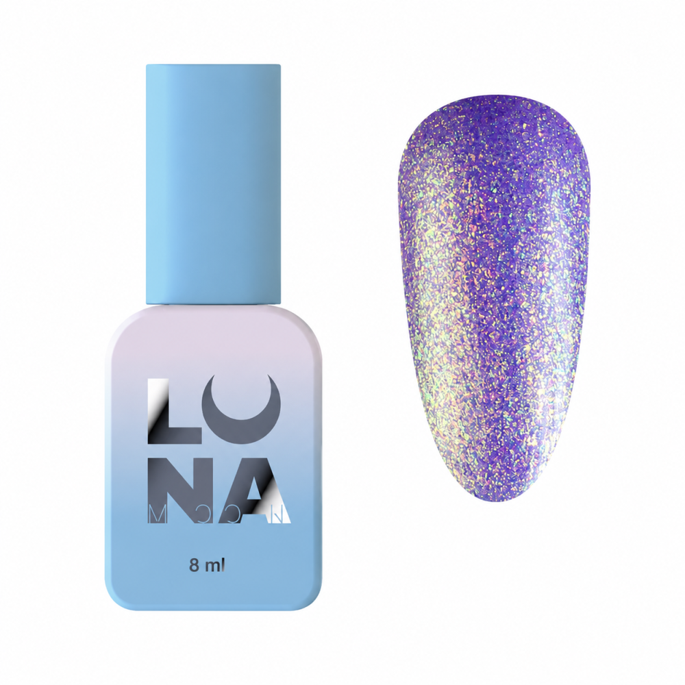 Гель-лак Luna Color Gel 200 сиренево-фиолетовый с мелким жидким шиммером и эффектом втирки 8 мл