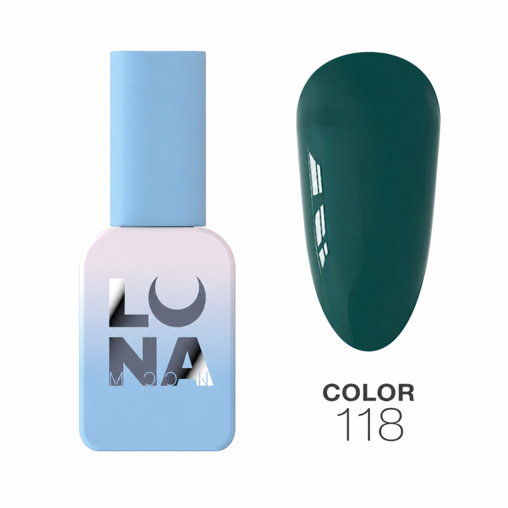 Гель-лак Luna Color Gel 118 насыщенный изумрудно-зеленый 8 мл