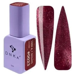 Гель-лак DNKa Polish Gel 1000&1 Nights 0023 світловідбиваючий бордо напівпрозорий 12 мл