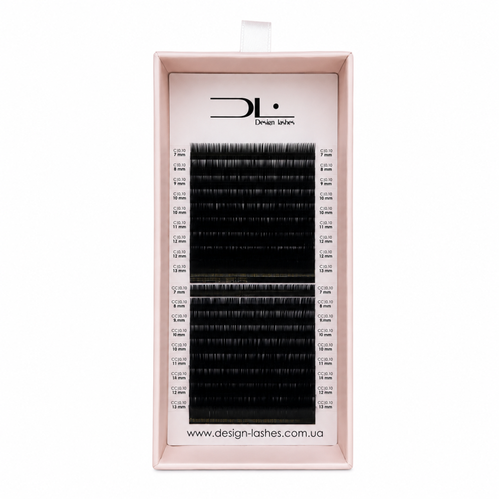 Ресницы Design Lashes Deep Black C/CC 0.10 (20 рядов: 7-13 мм) черные