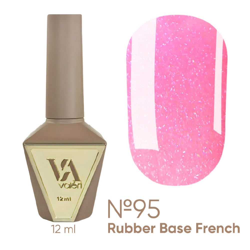 База камуфлююча для гель-лаку Valeri Rubber French Fairy Tale Base 095 з блискітками 12 мл