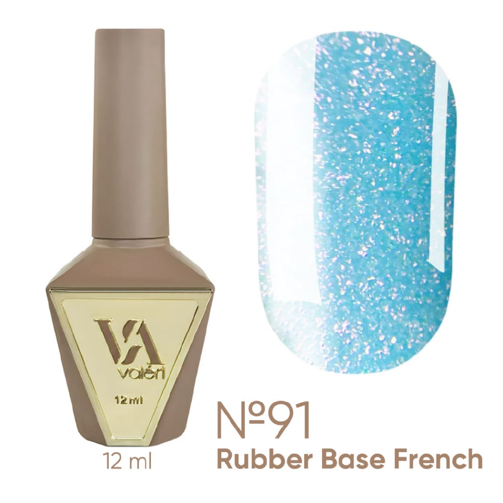 База камуфлююча для гель-лаку Valeri Rubber French Fairy Tale Base 091 з блискітками 12 мл