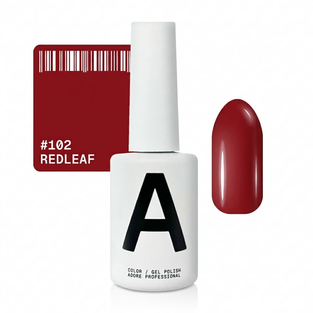 Гель-лак Adore Professional 102 Redleaf теплий червоний зі злегка затемненим тоном 12 мл
