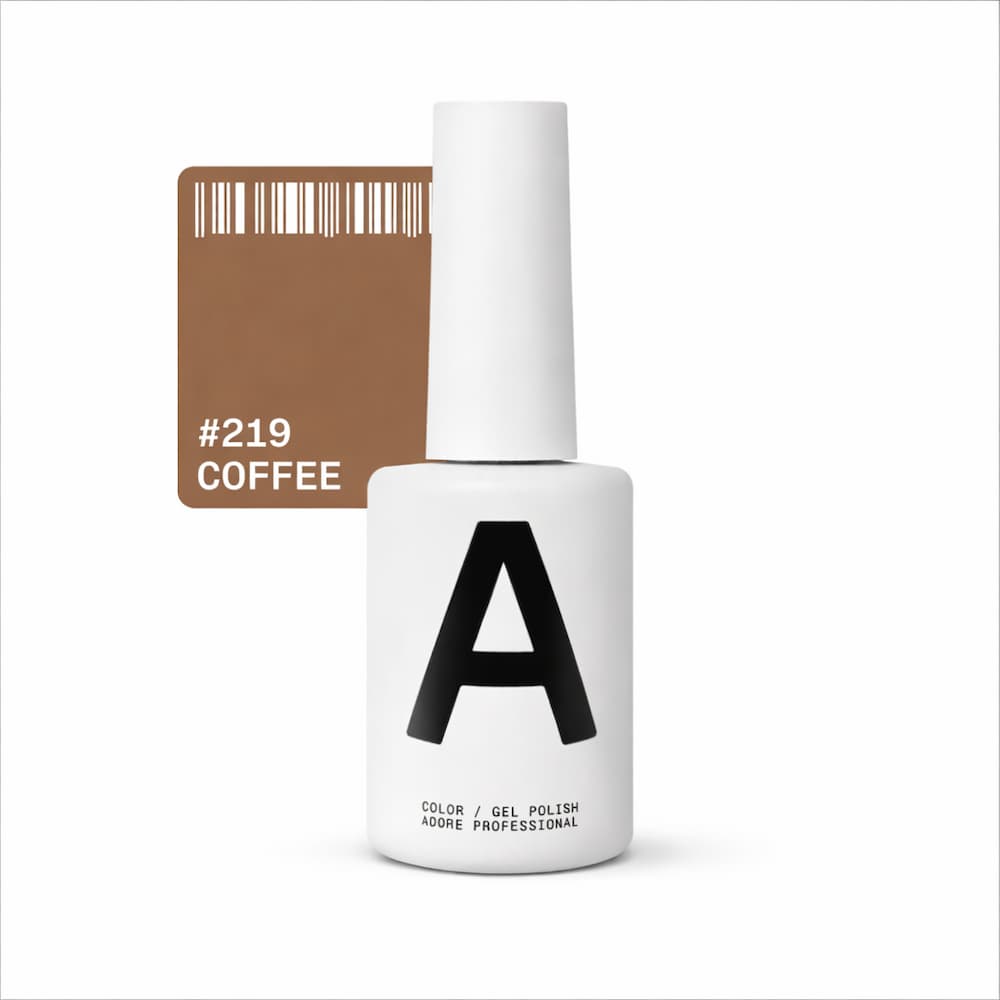 Гель-лак Adore Professional 219 Coffee теплий бежево-коричневий з молочним підтоном 12 мл