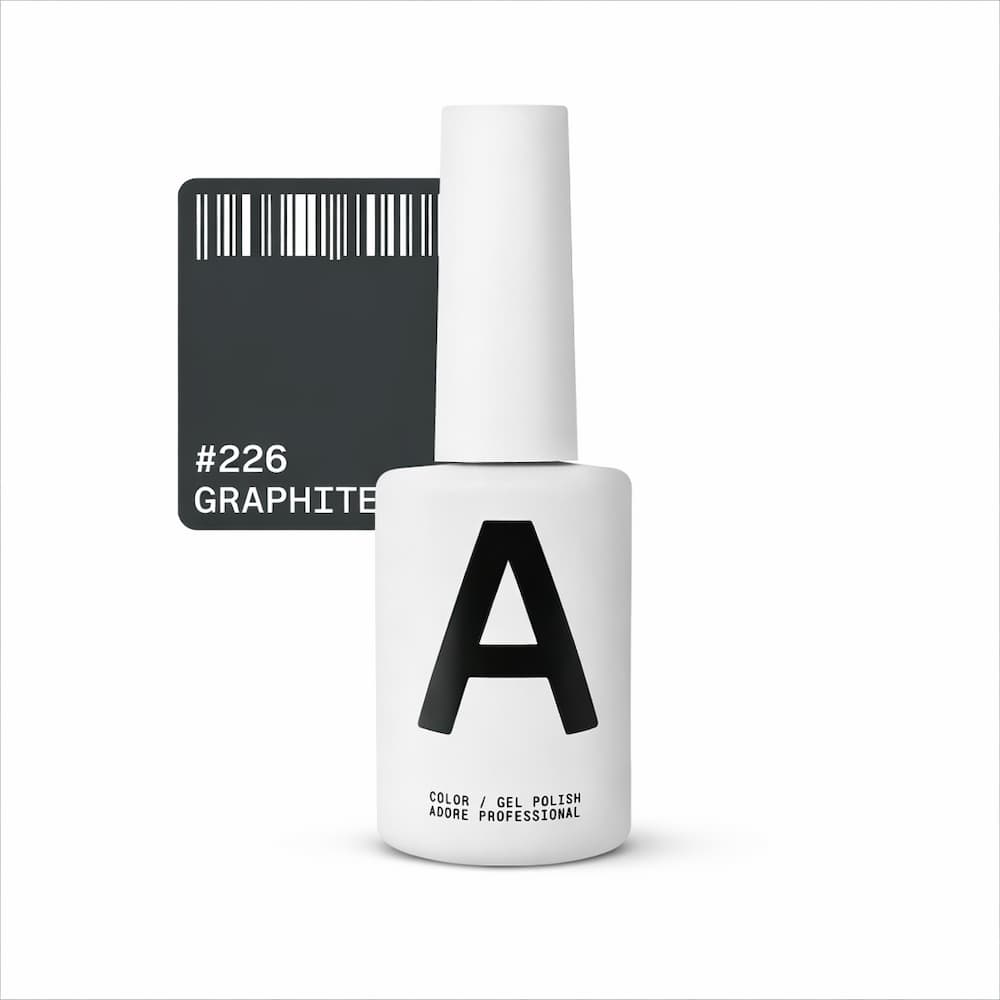 Гель-лак Adore Professional 226 Graphite холодний темно-сірий із синім підтоном 12 мл