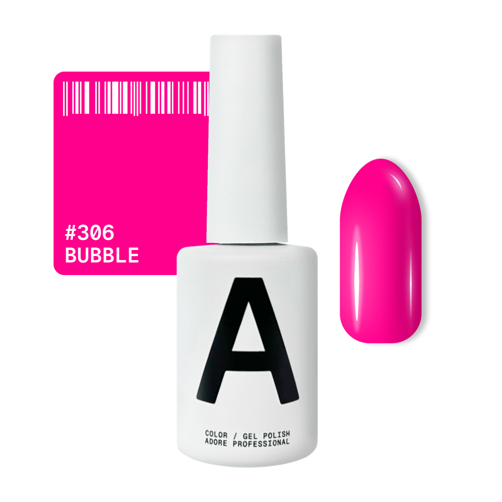 Гель-лак Adore Professional 306 Bubble неоновий рожевий 12 мл