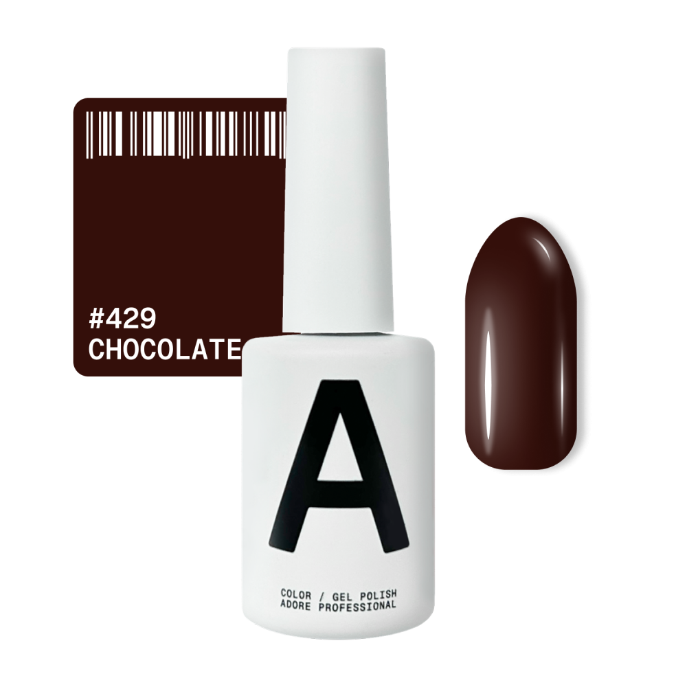 Гель-лак Adore Professional 429 Chocolate темний шоколад із м’якими мікроблискітками 12 мл