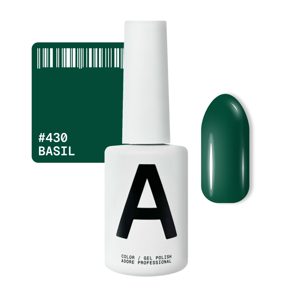 Гель-лак Adore Professional 430 Basil холодний темно-зелений 12 мл