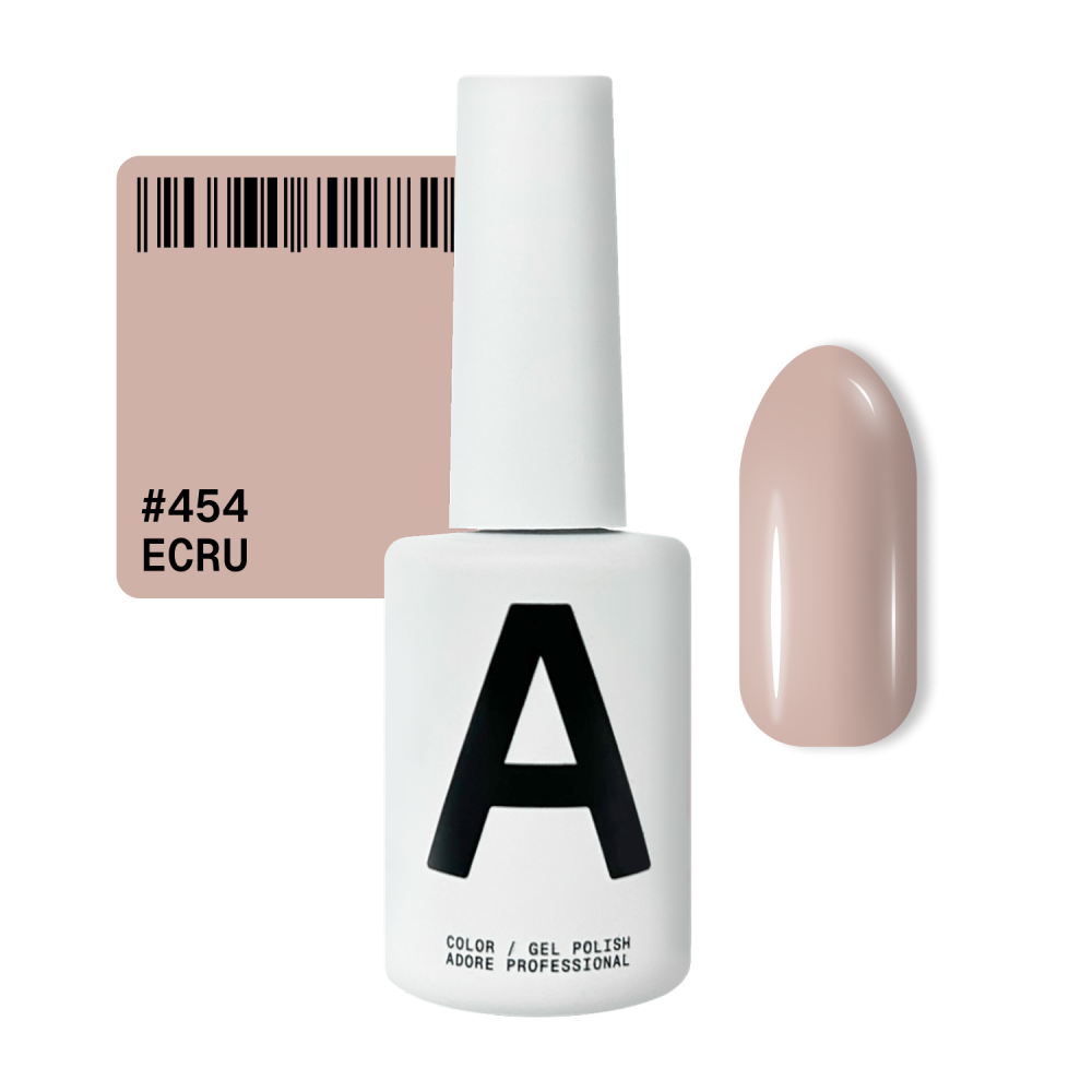 Гель-лак Adore Professional 454 Ecru теплий бежево-тілесний 12 мл