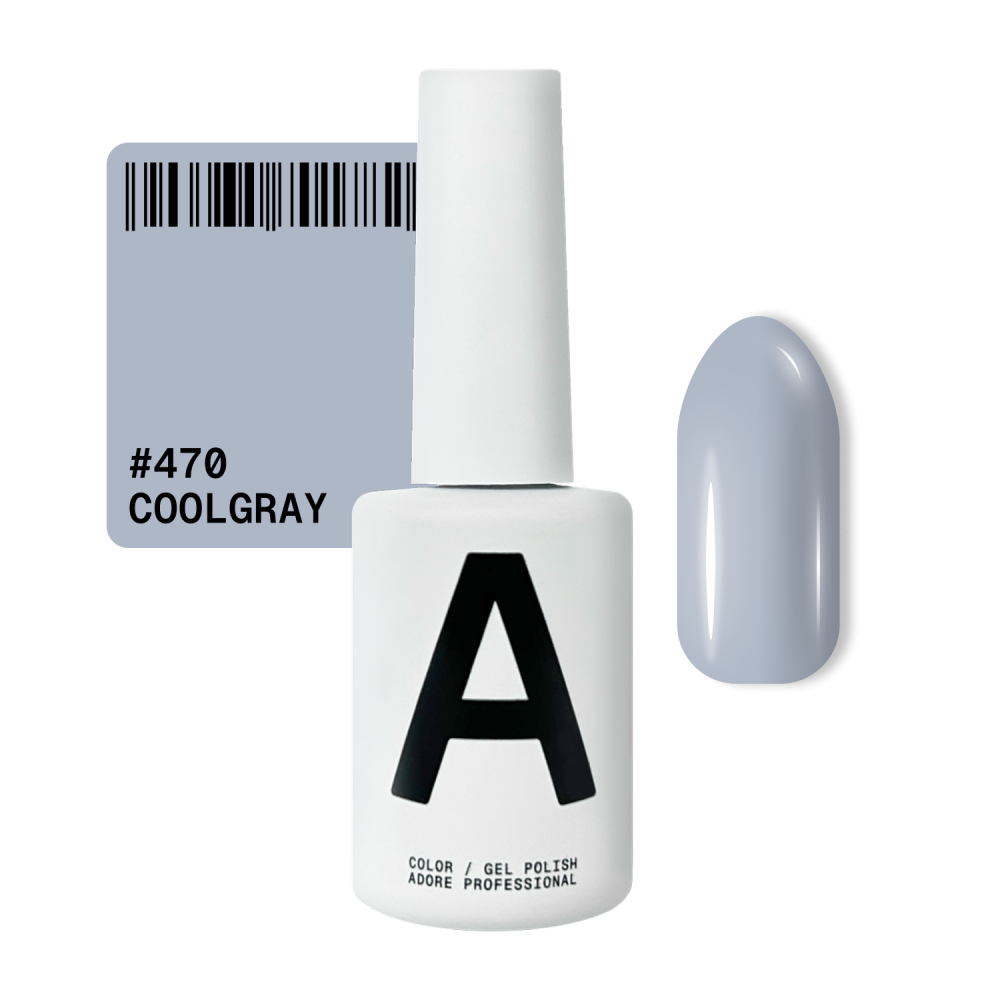 Гель-лак Adore Professional 470 Coolgray світлий холодний сірий з м’яким блакитним підтоном 12 мл