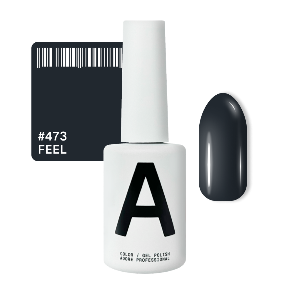 Гель-лак Adore Professional 473 Feel темний холодний графітовий 12 мл