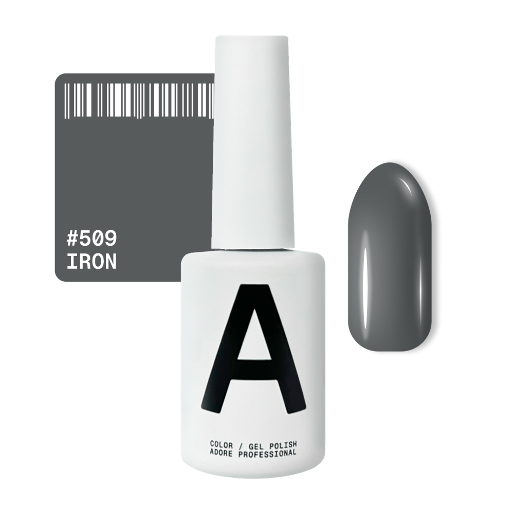 Гель-лак Adore Professional 509 Ironе холодний класичний середньо-сірий 12 мл