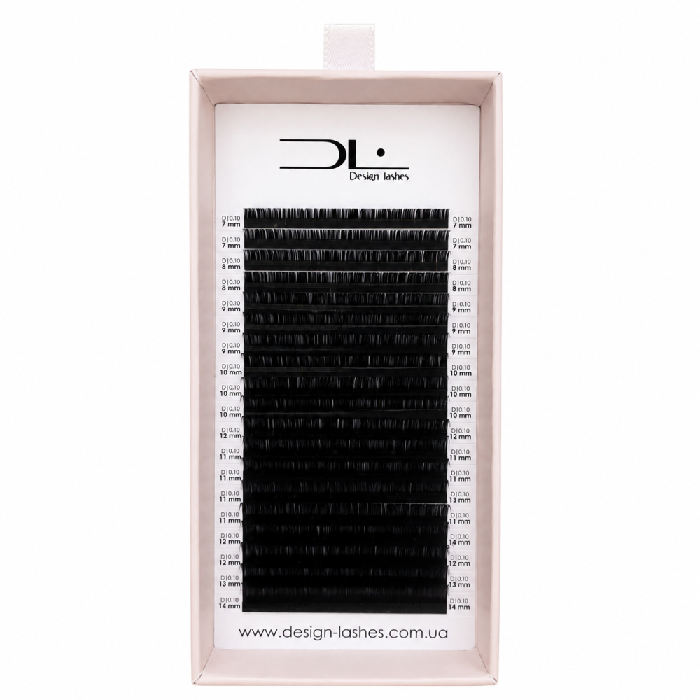 Ресницы Design Lashes Dark Chocolate D 0.10 (20 рядов: 7-14 мм) черный шоколад