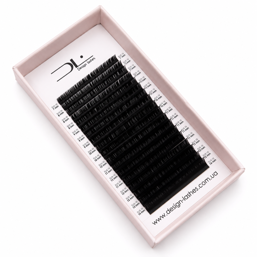Ресницы Design Lashes Dark Chocolate D 0.10 (20 рядов: 7-14 мм) черный шоколад