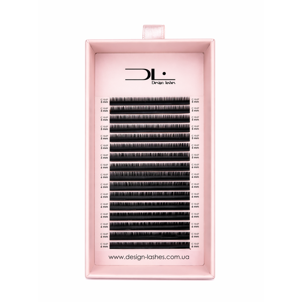 Вії Design Lashes C 0.07 (20 рядів: 5-6 мм) чорні