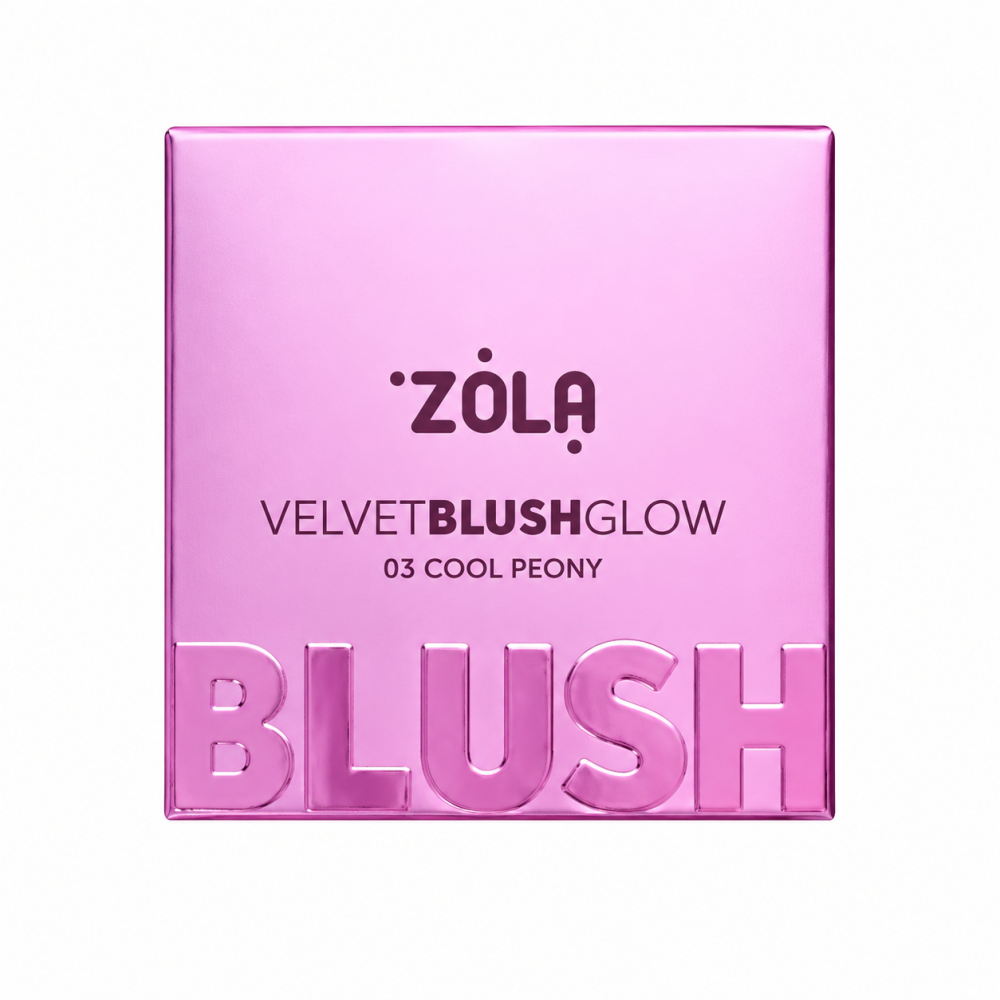Румяна ZOLA Velvet Blush Glow 03 Cool Peony прохладный розовый 8.5 г
