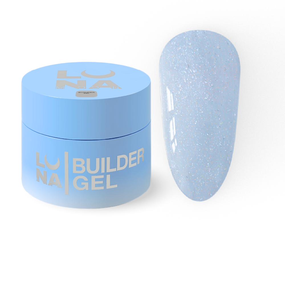 Гель для нарощування Luna Shimmer Gel 07 небесний з шимером 15 мл