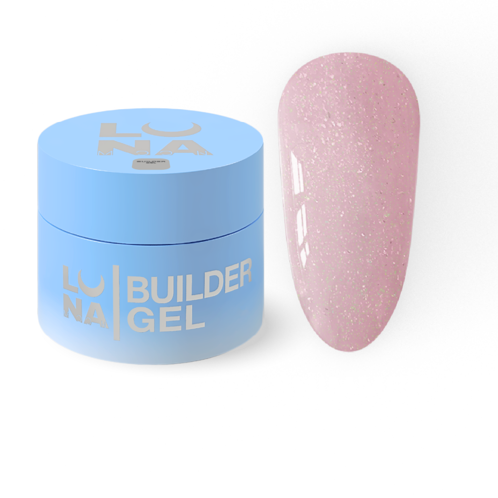 Гель для нарощування Luna Shimmer Gel 10 рожевий нюд з шимером 15 мл