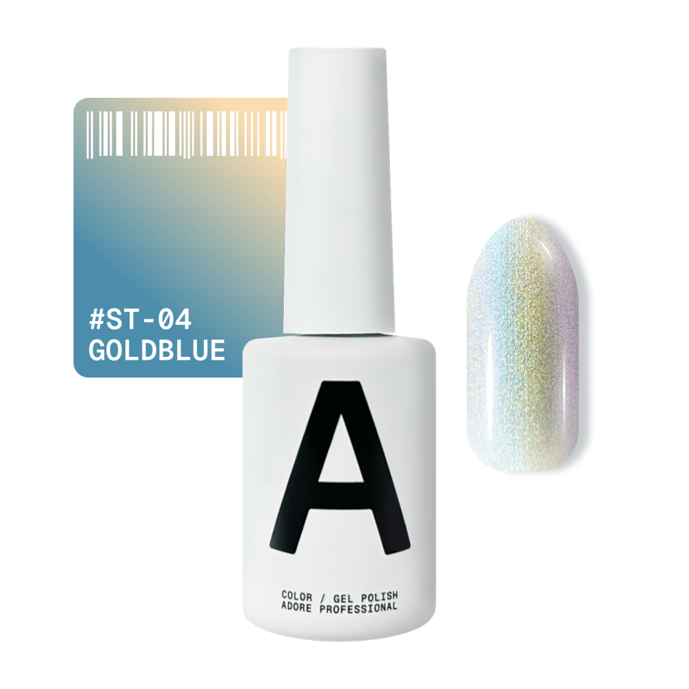 Гель-лак Adore Professional Cats Eye Satin St-04 Goldblue хамелеон золотисто-голубой 12 мл