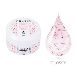 Гель будівельний Crooz Flora Touch Gel 04 персиковий з рожевими сухоцвітами 15 мл