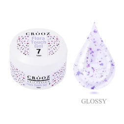 Гель будівельний Crooz Flora Touch Gel 07 молочний з фіолетовими сухоцвітами 15 мл