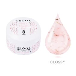 Гель будівельний Crooz Flora Touch Gel 08 прозоро-кремовий з кораловими сухоцвітами 15 мл