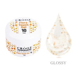 Гель будівельний Crooz Flora Touch Gel 10 молочний з жовтими сухоцвітами 15 мл