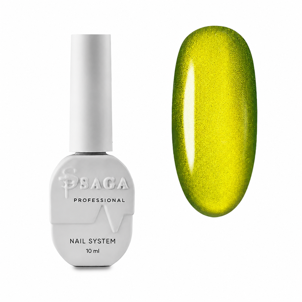 Гель-лак Saga Professional Cat Smoothie 05 ярко-зеленый перелив 10 мл