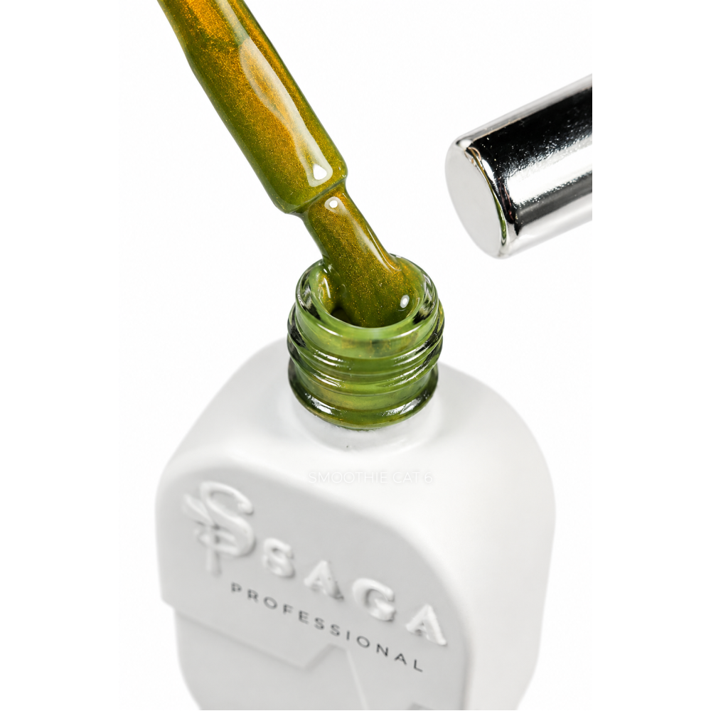 Гель-лак Saga Professional Cat Smoothie 06 оранжево-зеленый перелив 10 мл