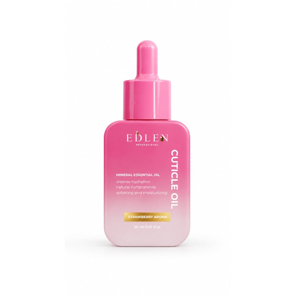 Масло для кутикулы Edlen Professional Cuticle Oil Strawberry Aroma клубника с пипеткой 30 мл