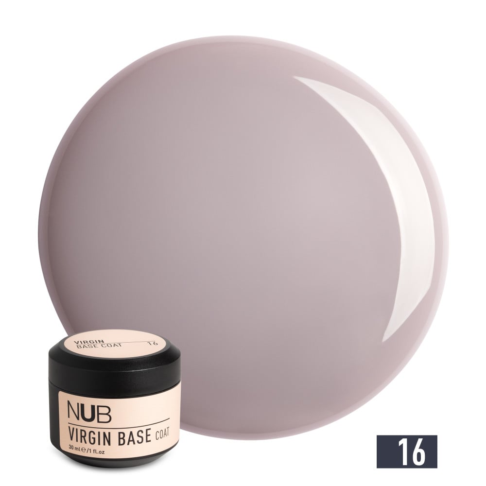 База камуфлююча каучукова для гель-лаку NUB Virgin Base Coat 16 ліловий беж 30 мл
