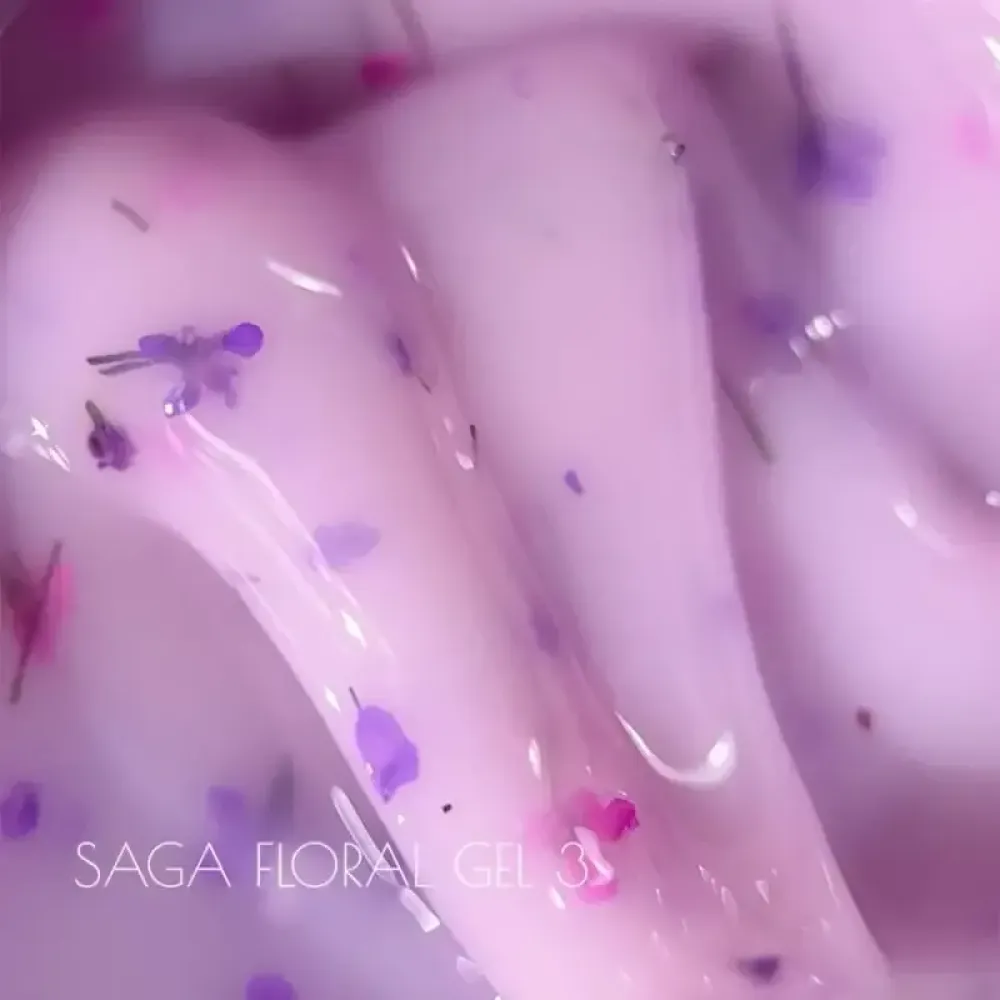 Жидкий гель Saga Professional Liquid Floral Gel 03 с сухоцветами розовый 15 мл