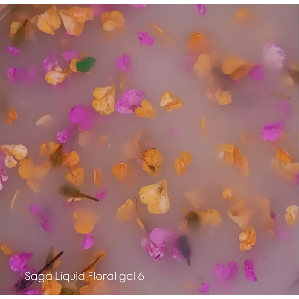 Жидкий гель Saga Professional Liquid Floral Gel 06 с сухоцветами нежный персик 15 мл