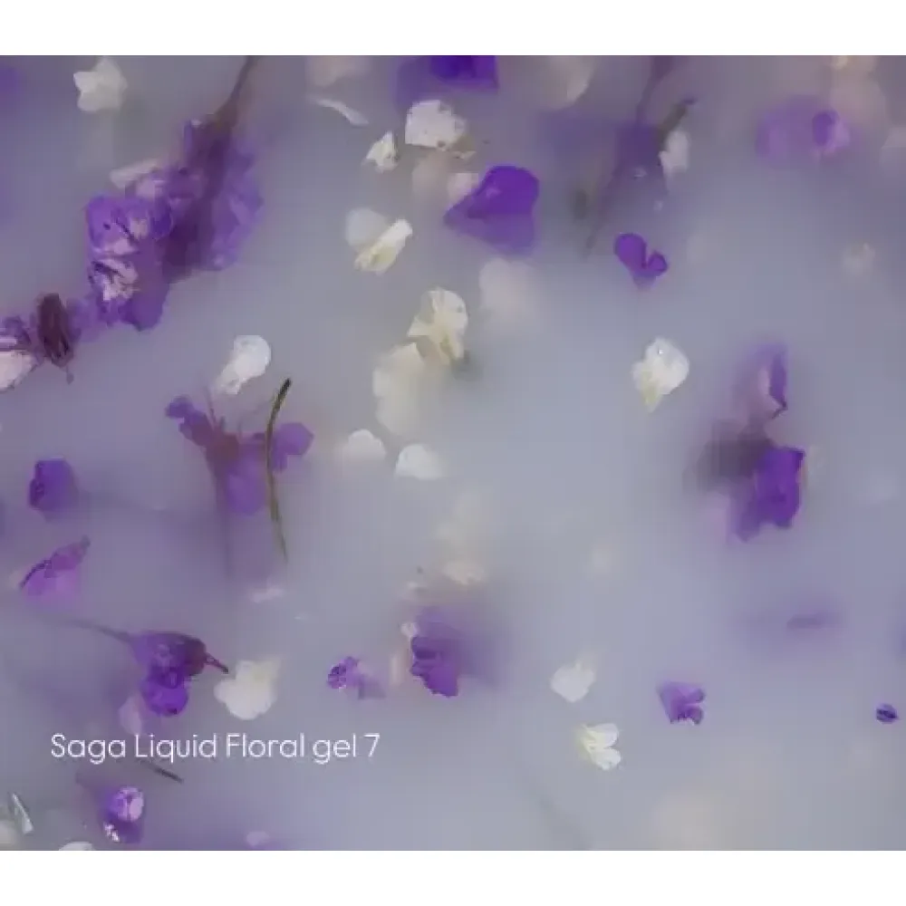 Жидкий гель Saga Professional Liquid Floral Gel 07 с сухоцветами нежный сиреневый 15 мл