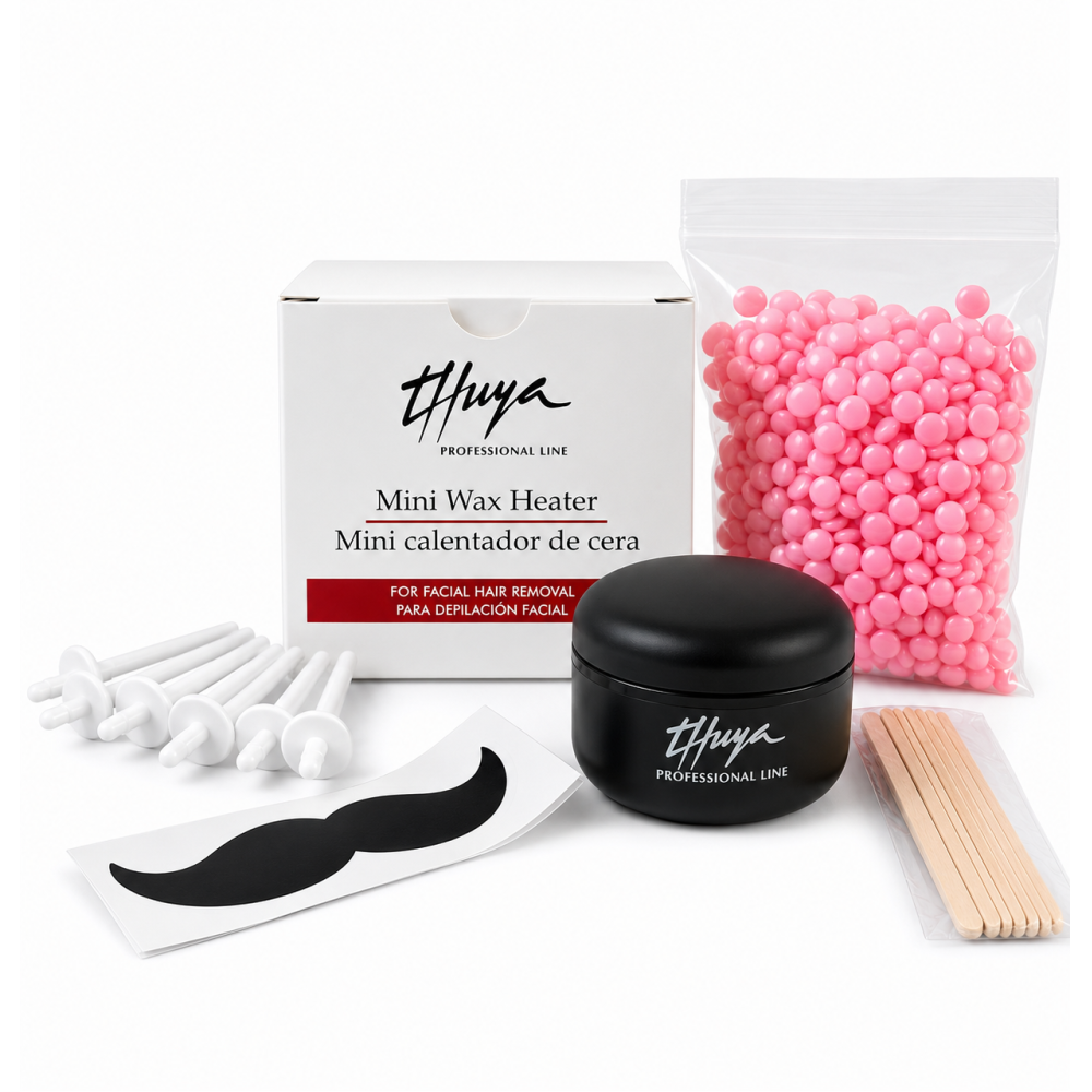 Воскоплав Thuya Professional Mini Wax Heater в наборе воск шпатели 6 шт и пластиковые аппликаторы 6 шт цвет черный
