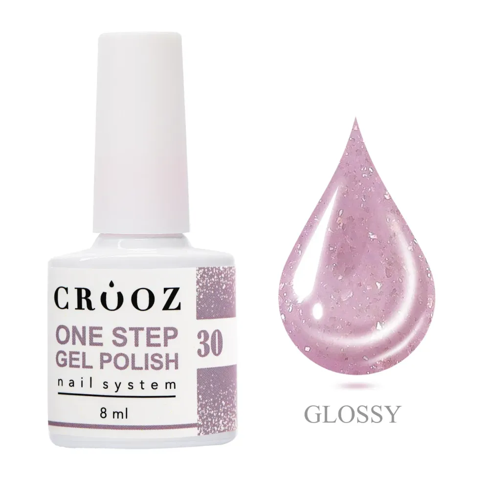 Гель-лак однофазный Crooz One Step Shimmer 030 светло-лиловый с нежными блестящими переливами 8 мл